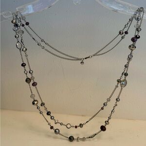 Loft Double Strand Multi-Color Beaded Necklace 36 inches